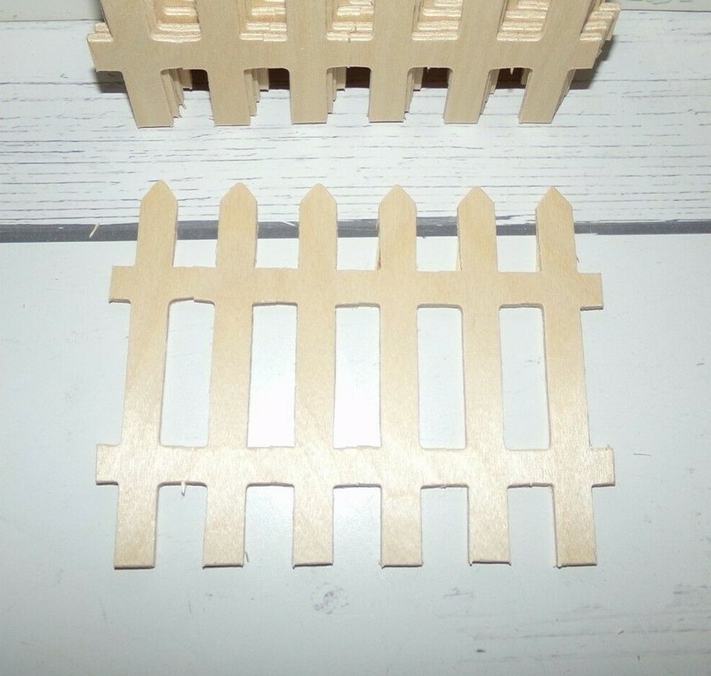 Dollhouse or Christmas Village Yard Wood Fence Sections gallery