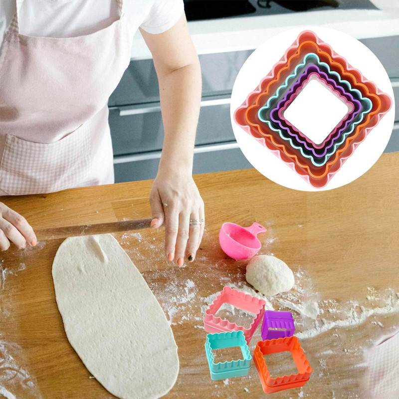 Cookie Biscuit Cutter Set, Two Side Cookie Cutters Plastic Set Multi-Size Cake F gallery