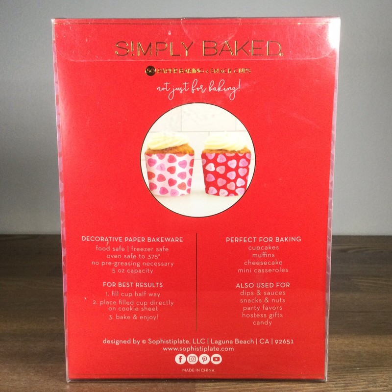 Baking & Snack Cups Heart Themed 50 Count Simply Baked Cupcakes Muffins gallery