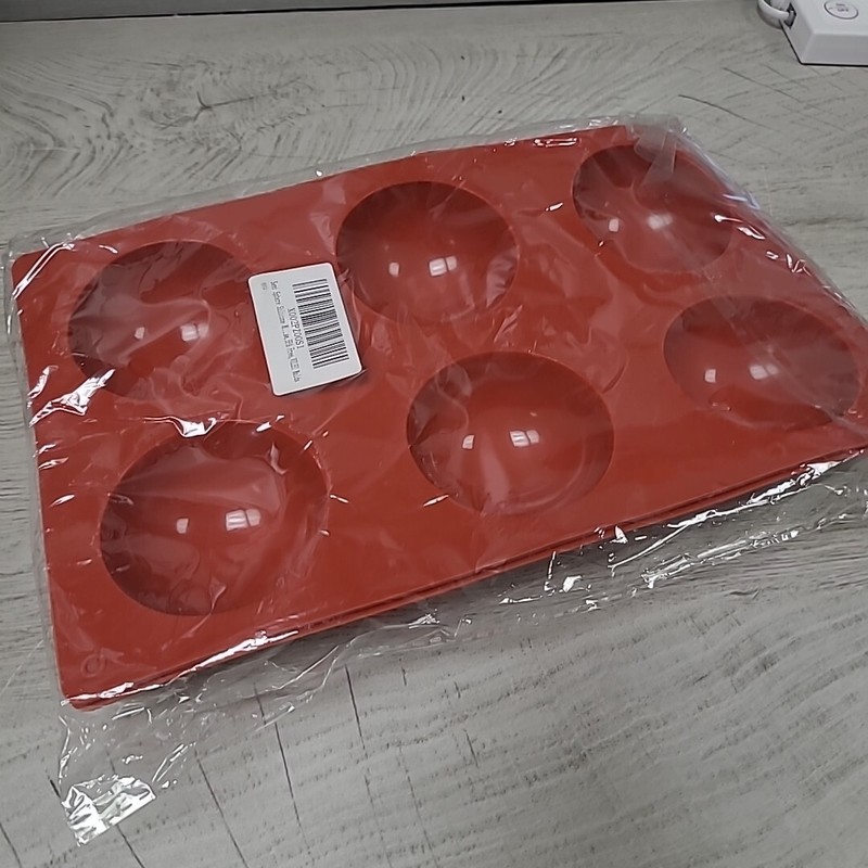 Silicone Cake Mold Hot Chocolate Bombs 2.5″ Large Makes 6 NEW + Plastic Gloves