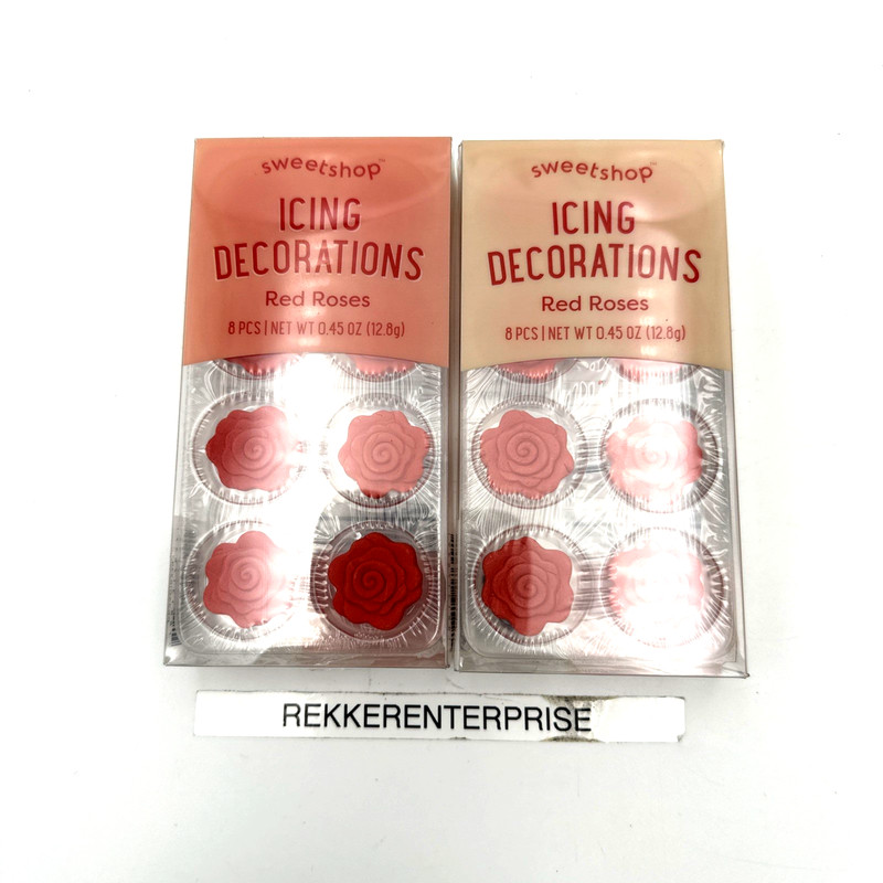 Sweetshop Decorating Kit-Red Roses 8 Pieces 2pk Total=16 Pieces FREE S&H!