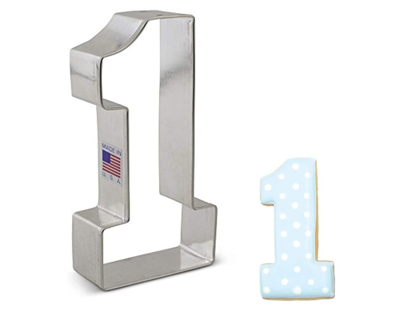 LARGE NUMBER ONE Metal Cookie Cutter – #1 – Ann Clark 4.4 inch