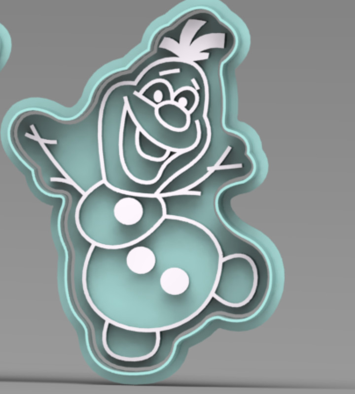 Frozen Olaf Cookie Cutter Stamp Fondant Embosser set
