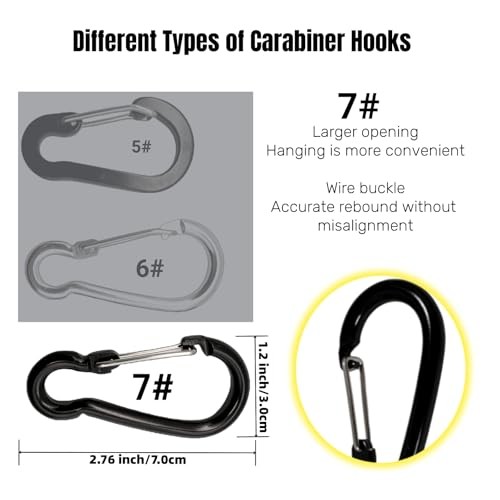 Carabiner Bungee Cords 2 ft Bungie Strap with Clips for 24inch4pcsBlack gallery