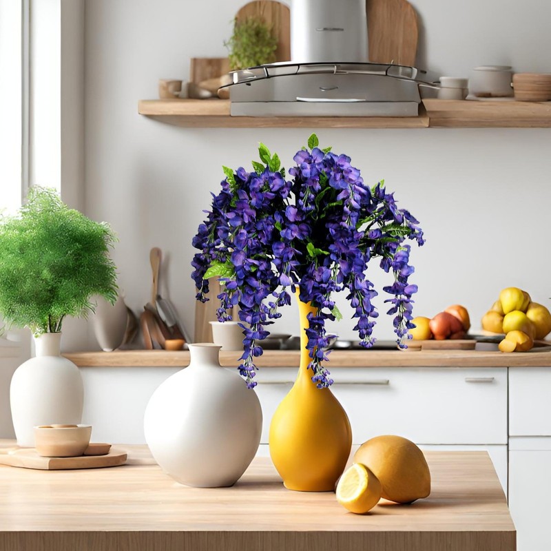 Admired By Nature 2Pcs Of 15 Stem Artificial Flowers Wisteria Hanging Plants gallery