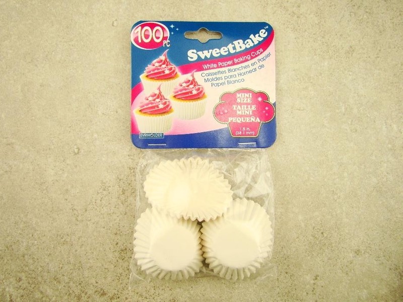 Lot of 400 Sweetbake White Paper Baking Cups Mini Sized 1.5" gallery