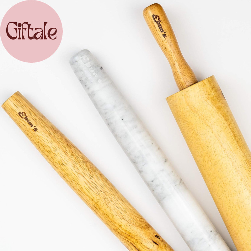 French Rolling Pin – 18 Inch Wooden Dough Roller for Baking Pizza, Pie Crust, Co gallery