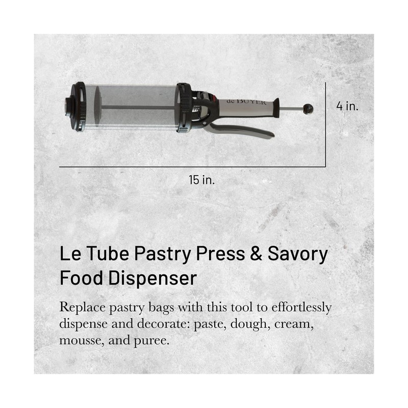 de Buyer LE TUBE Pastry Press - Includes 13 Cookie Discs & Two Tips - Easy to... gallery