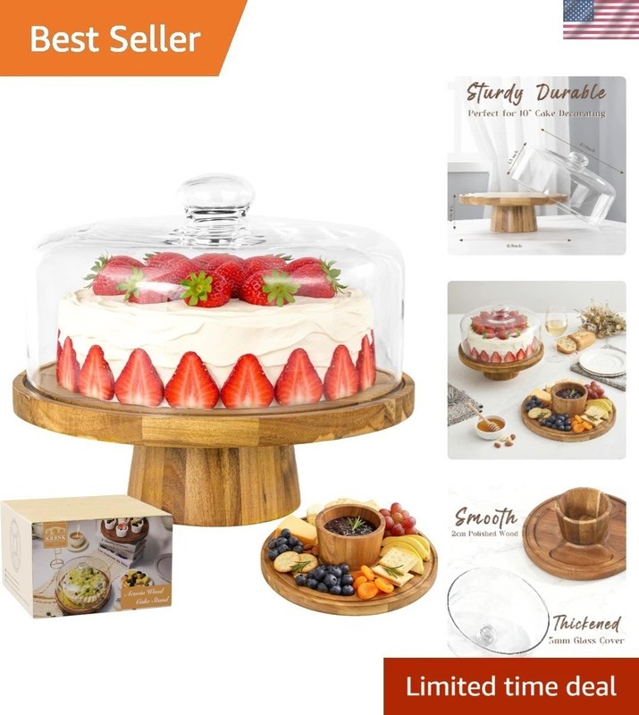 12-Inch Cake Stand with Glass Lid – Perfect for Weddings & Dessert Displays