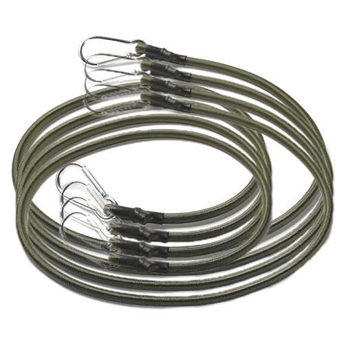 Pcs 51 Inch Bungee Cords with Carabiner Hooks, 8mm Thick High Elastic 1.3M 4 gallery