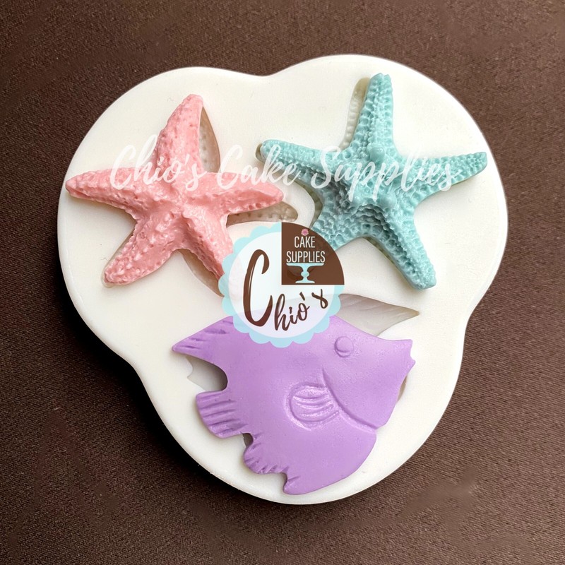 Sea Themed Silicone Molds / Seashellls, Seahorse, Starfish Molds