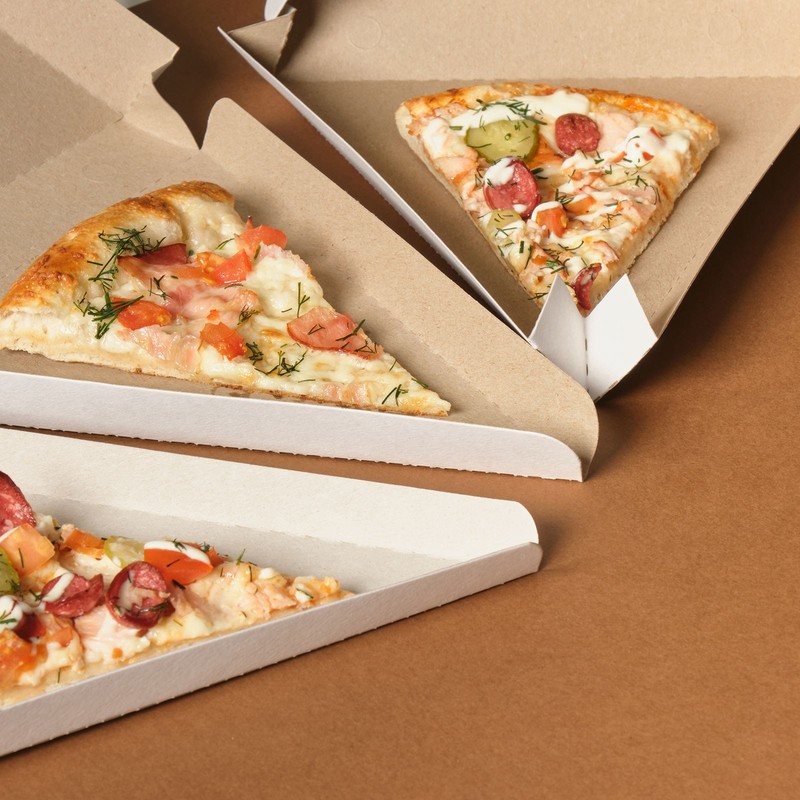 24Pcs Pizza Boxes 245x180x45mm Triangle Pizza Slice Box Brown gallery
