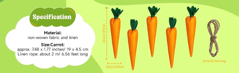 8 Pieces Easter Artificial Carrots Decor Fake Fabric Carrot Rustic gallery