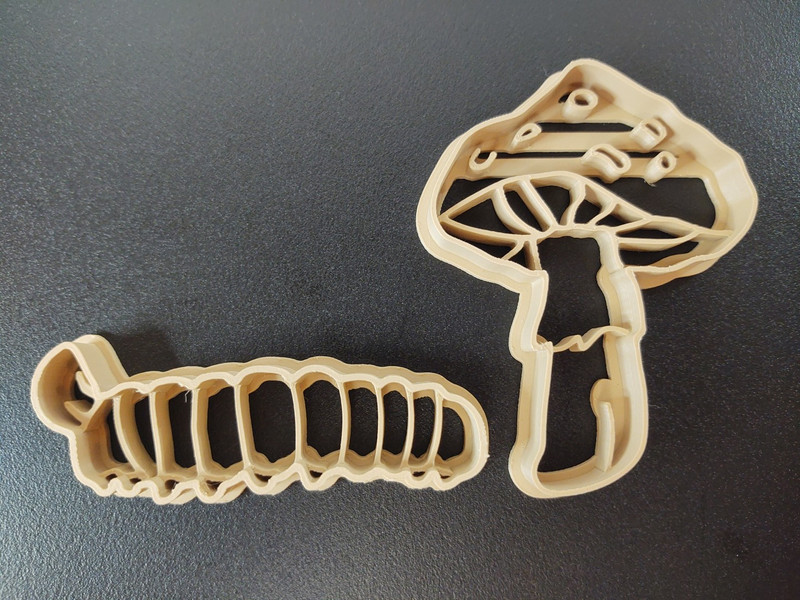 Caterpillar & Mushroom Cookie Cutter Stamp & Outline 3″ NEW Great for Play Doh