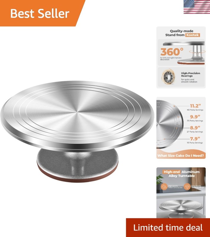 Aluminium Alloy Revolving Cake Stand 12 Inch Rotating Cake Turntable for Cake…