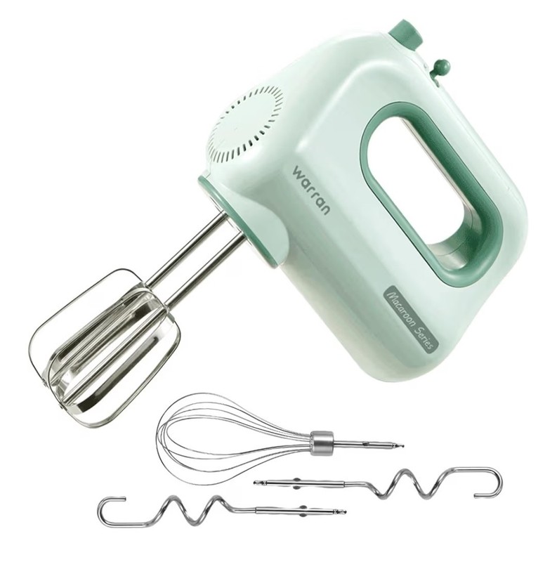 Warran 300W Compact Electric Hand Mixer Powerful Quiet DC Motor Mint Green NEW