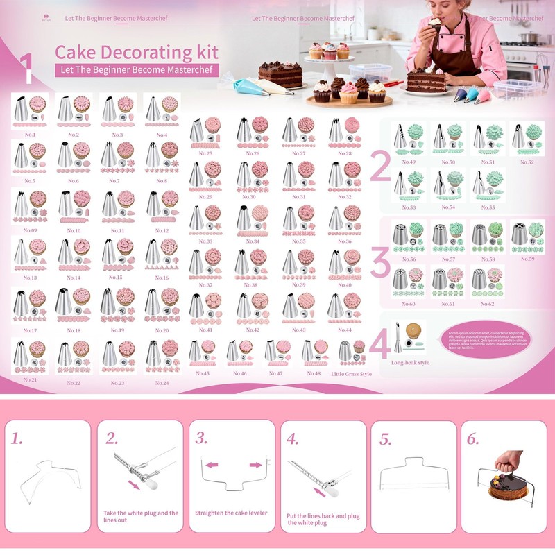 Cake Decorating Kit - Cake Turntable for Decorating with Baking Springform Pa... gallery