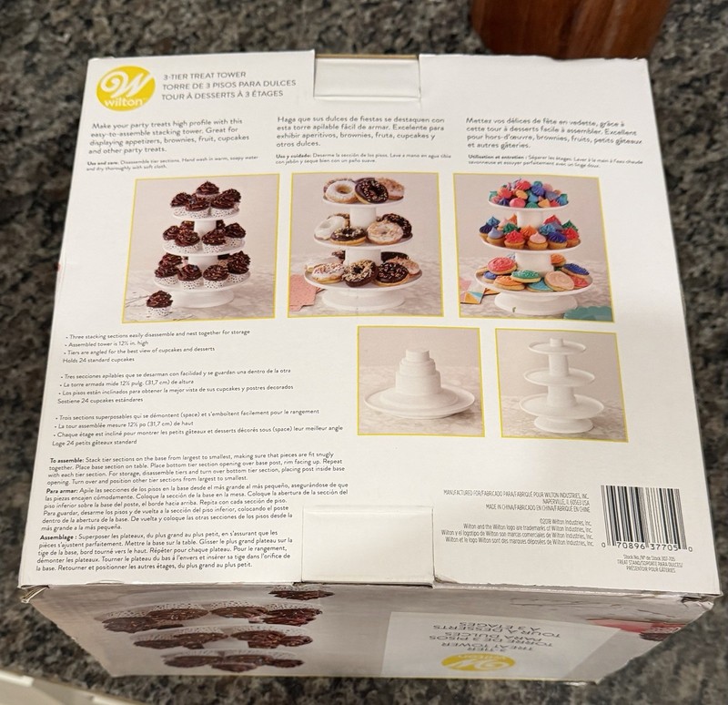 Wilton 3-Tier Treat / Cupcake Tower - New w/ Open Box - White gallery