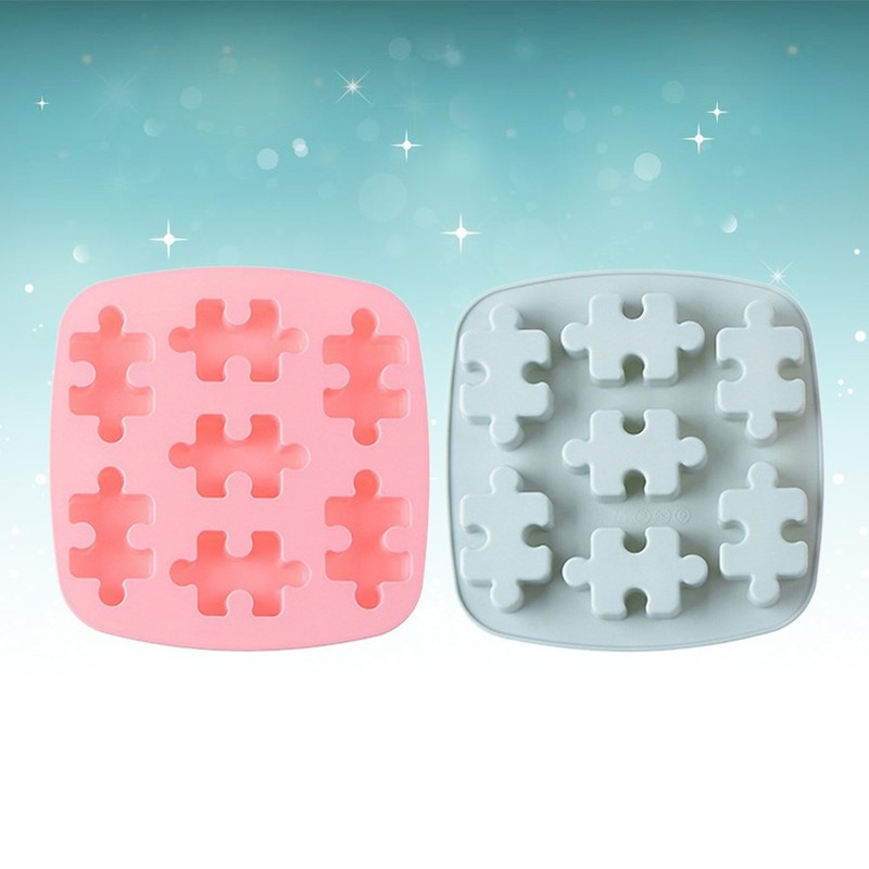2Pcs Puzzle Silicone Molds for Cookie Candy Chocolate Making in Assorted Colors gallery