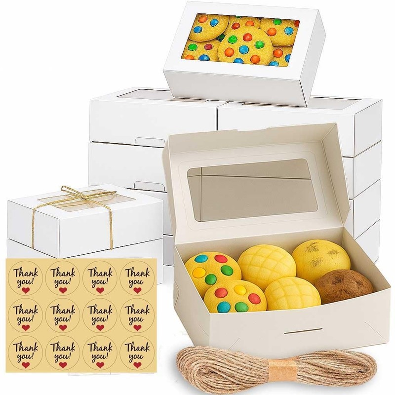 30 Pack Treat Boxes for Desserts – Cookie Boxes with Window for Gift Giving –…