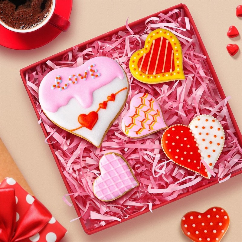 7PCS Heart Cookie Cutter Set Stainless Steel Valentine Sandwich Biscuit Mold gallery