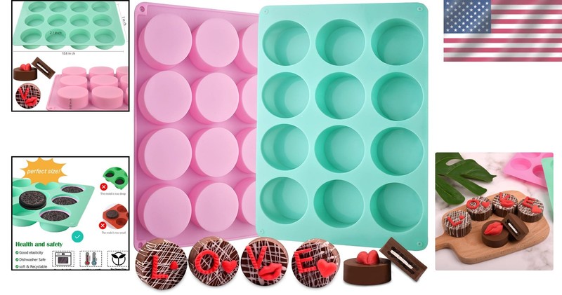 Silicone Cookie Molds 2 Pack 12 Cavities for Chocolate Candies Mini Cakes gallery