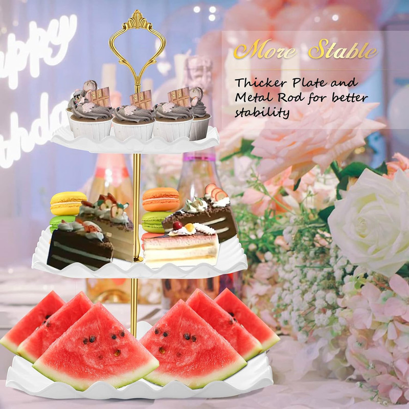 Dessert Cupcake Stand, 3 Tier Cup Cake Holder Tower for Tea Party/Birthday/Weddi gallery