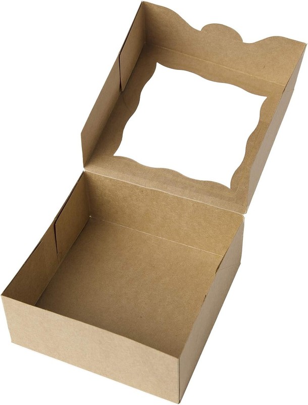 [25pcs]ONE MORE 6"Brown Bakery Boxes with pvc Window for Pie and Cookies Boxes S gallery