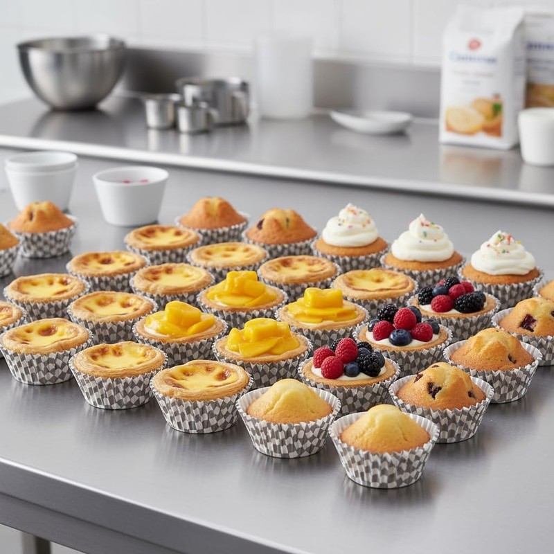 Checkered Cupcake Liners, 100pcs Race Car Cupcake Liners, Black and White Muf... gallery