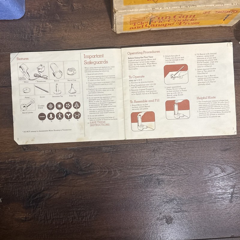 Vintage Sears Fun Gun Electric Cookie Canape Press 82505 Complete Tested gallery