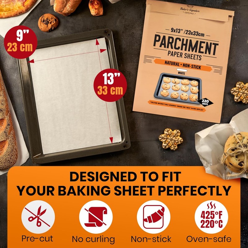 220 Pcs 9x13 Inch Parchment Paper Sheets by Baker's | Parchment gallery