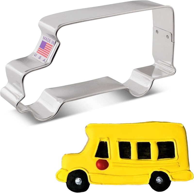 SCHOOL BUS Metal Cookie Cutter 4.75 Inch- by Ann Clark