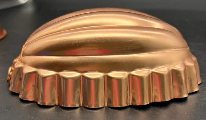 Vintage Copper Tone Aluminum Domed Melon or Egg Shape Gelatin/Cake Mold-2 1/2C