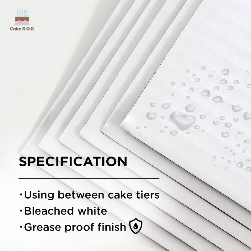 6 inch White Square Coated Cakeboard,Waxed Greaseproof, Disposable Cake Circl... gallery