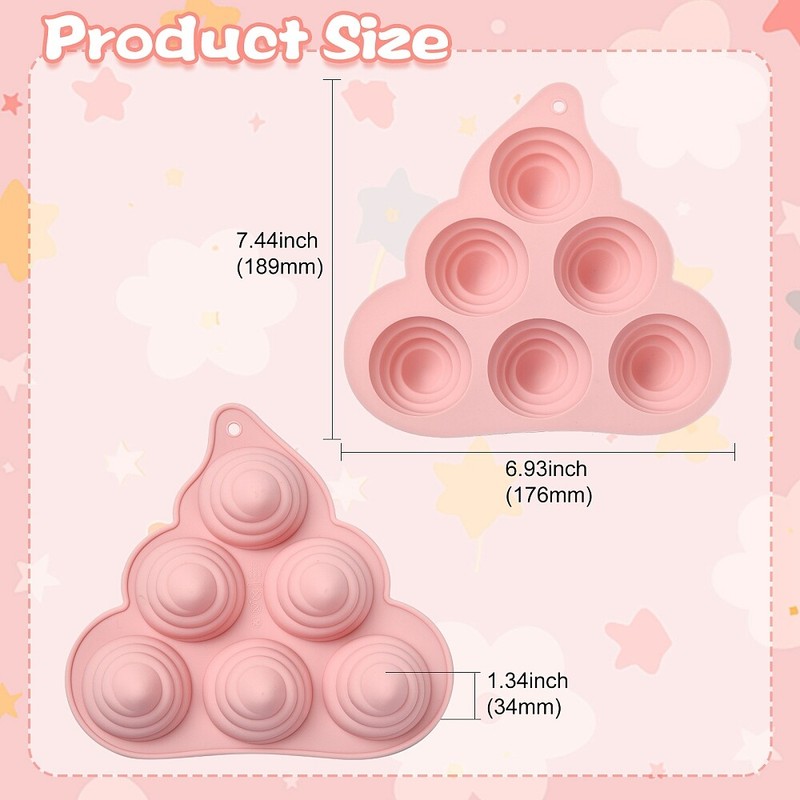 2x Silicone Mold Poop Shape Pink for Sugarcraft Chocolate Baking Tool Decorating gallery
