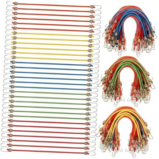 Pcs Mini Bungee Cords with Hooks Small Bungee Cords 10 Inch 100 Multicolor gallery