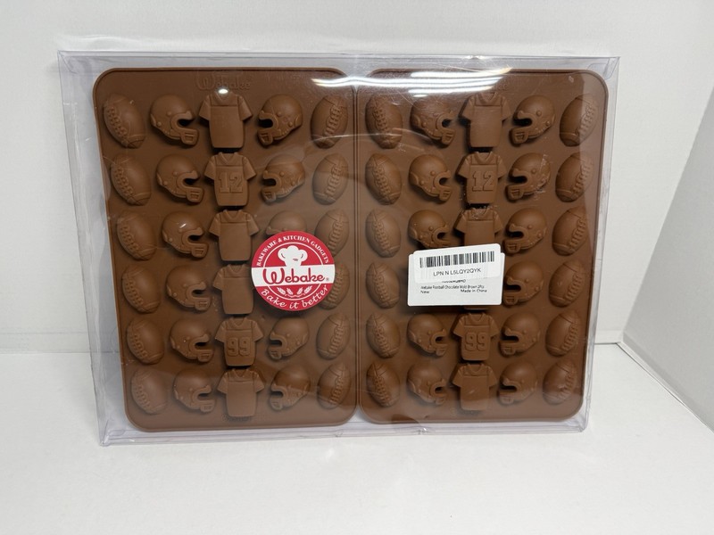 Webake Silicone Football Helmet Jersey Chocolate Mold Brown 2pcs