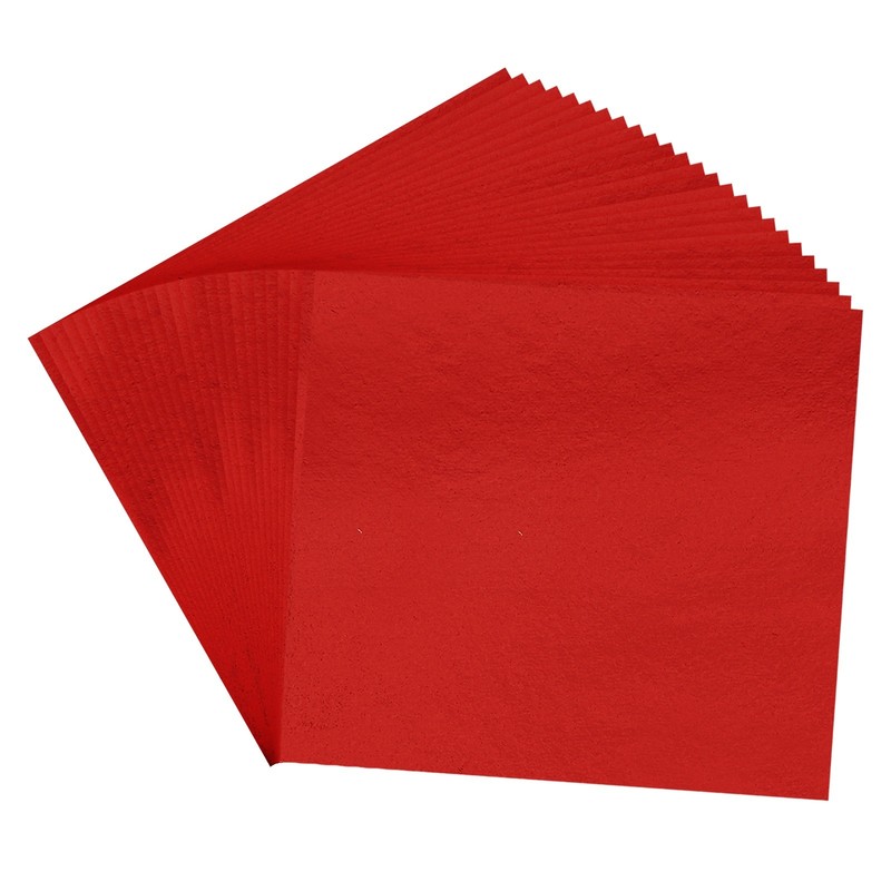 100 Pcs 3.7″ x 3.4″ Gold Leaf Sheets Gold Foil Sheet Metallic Leaf Paper Red