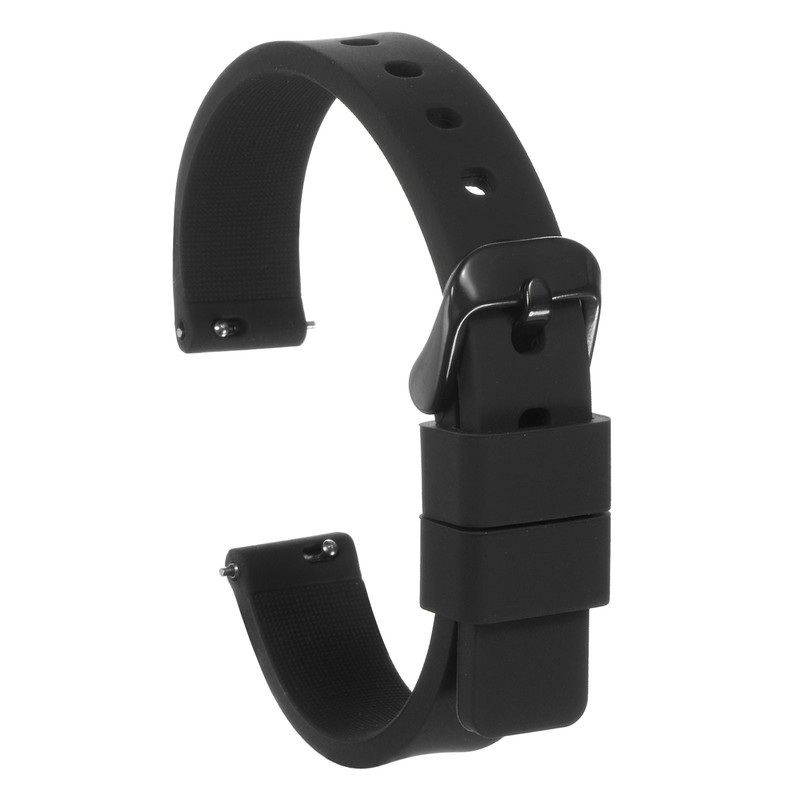 16mm Silicone Watch Strap with Quick Release and Black Buckle