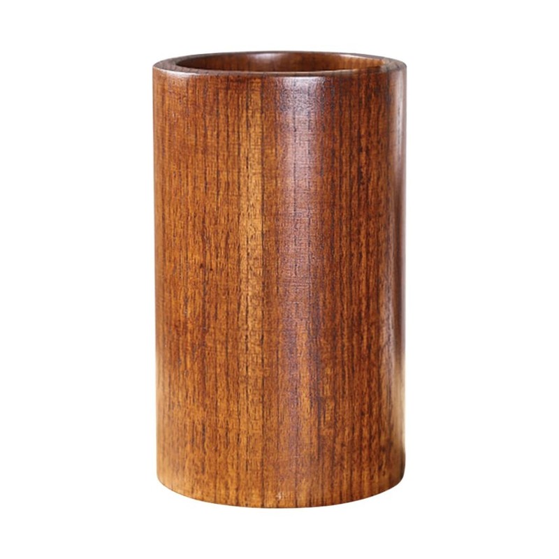 Solid Wood Chopstick Tube Kitchen Utensils Organizer Pen 5.11×3.54×3.54 Inch
