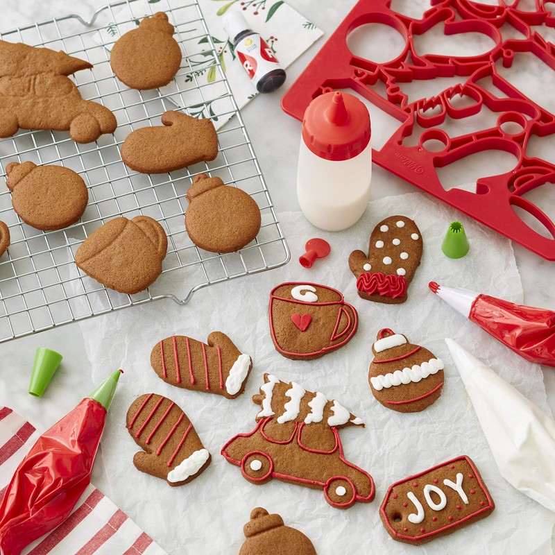 Wilton Holiday Multi-Cookie Cutter Sheet, Red gallery