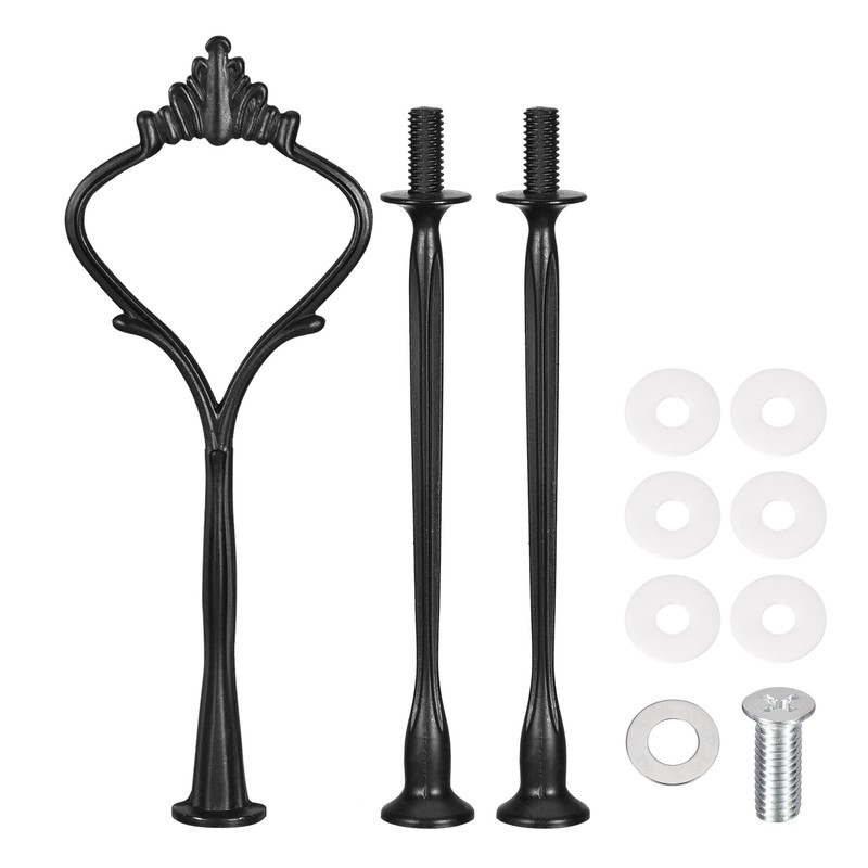 Cake Tray Stand Handle Plate Hardware Fitting 3-Tiers Crown Black