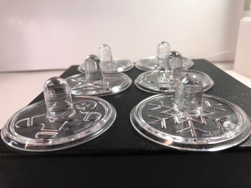 6 Vtg Gourmac Shortbread Cookie Cutters Round Clear 1994 Hutzler Baking Stamps gallery