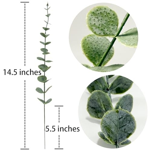 25Pcs Artificial Eucalyptus Stems, Realistic Fake Eucalyptus Branches for Home gallery