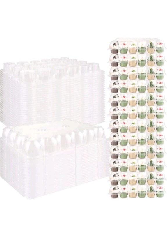 YAYODS 24 Pack Mini Cupcake Containers 24 Cupcakes Per Container