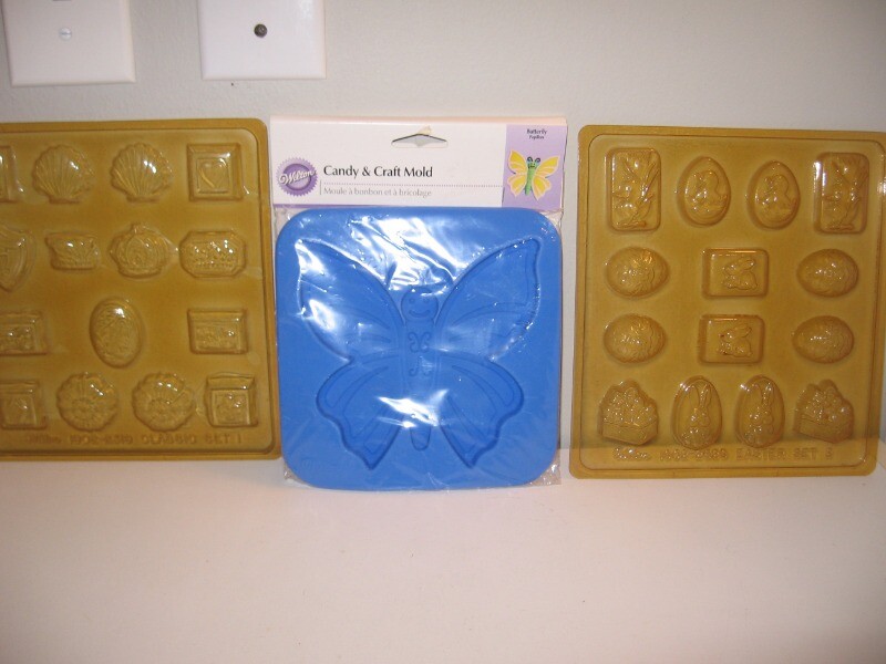 Lot of 6 Wilton Easter Candy Molds Butterfly, Bunnies, Eggs New