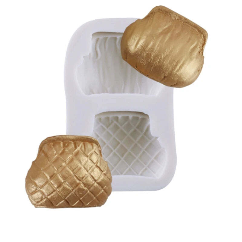 Vintage Quited Coin Purse Fondant Chocolate DIY Resin Silicone Mold