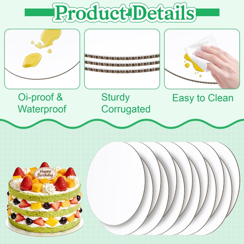 24 Pack 12 Inch Round Cake Boards,White Cardboard Cake Rounds 12 inch, Cake C... gallery