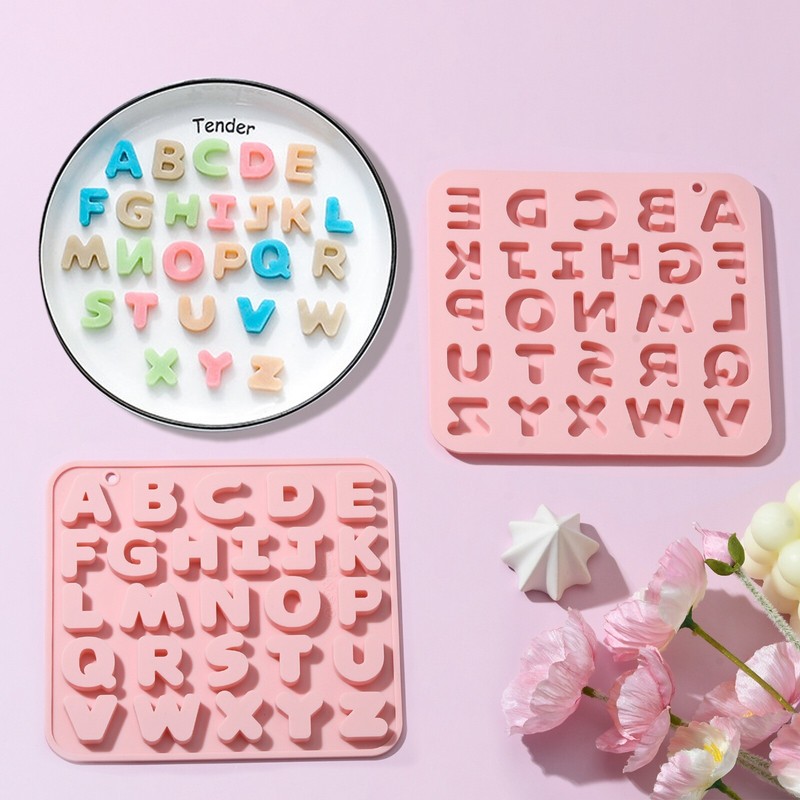 2Pcs Silicone Letter Molds 3D Initial Alphabet Silicone Molds for Baking Dessert gallery