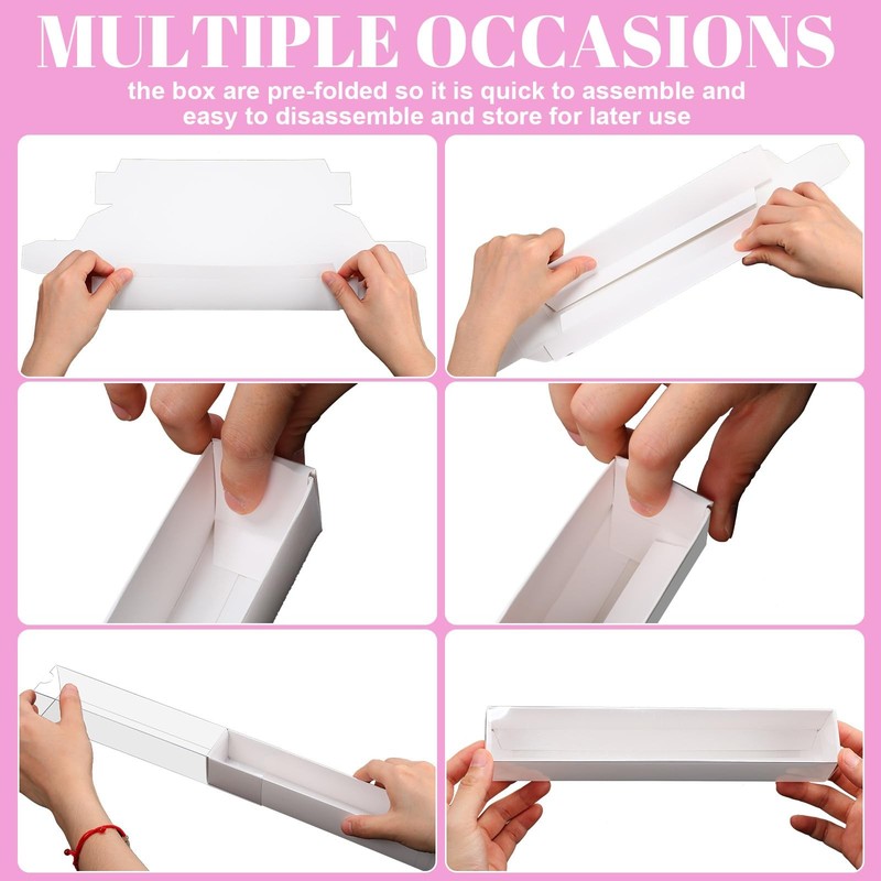 70 PCS 9x1.6x1.6 Inch Clear Truffle Boxes Window Chocolate Candy Bakery gallery